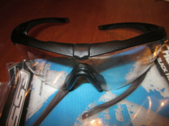 New Ess Crossbow Glasses Eyeshield Black Frame Genuine Military Clear Lens